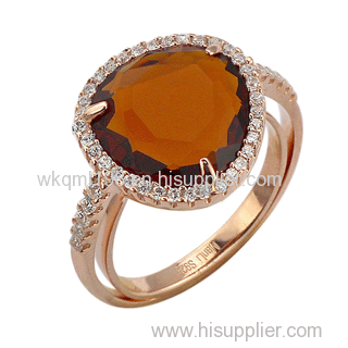 2015 Manli fashion High Quality natural orange plating 18K rose gold Diamond Ring