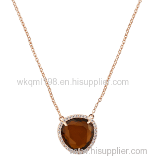 2015 Manli Fashion Hot selling coffee plating Diamond pendant