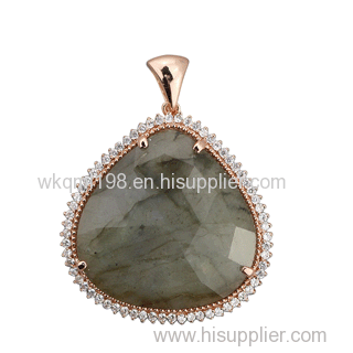 2015 Manli the most popular top quality heart-shape 18K rose gold pendant