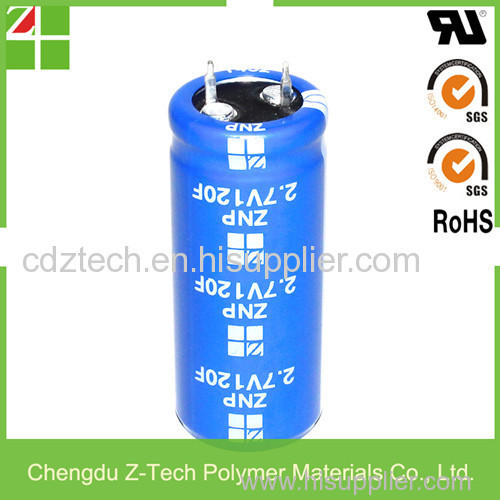 2.7V 120F Hot Sale EDLC 2.7V 60F 80F 90F 100F 120F 150F 200F 300F 400F Supercapacitor Farad Capacitor