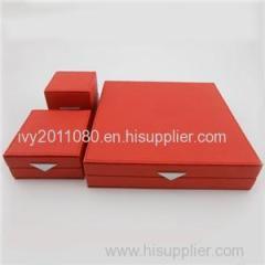 Three Pcs Jewelry Leather Box Set