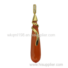 2015 Manli new style high quality natural orange crystal Pendant