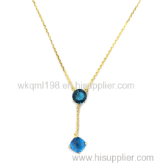 2015 Manli Fashion all-match Natural blue crystal pendant