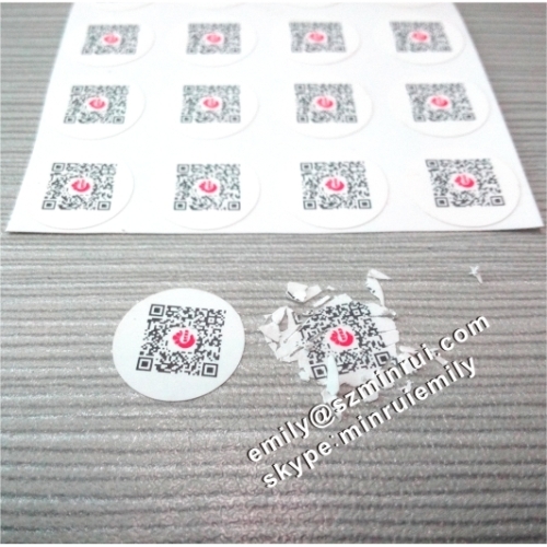 Custom Security Tamper Evident Destructive Paper QR Sticker