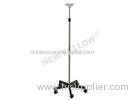 Hospital Stainless Steel Pole Nylon Base Medical Drip Stand With Plastic Hooks