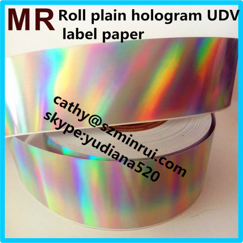 Minrui the latest silver background hologram eggshell sticker holographic strip security label paper roll wholesale