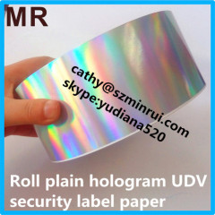 Minrui the latest silver background hologram eggshell sticker holographic strip security label paper roll wholesale