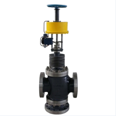 Three-way globe control valve