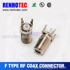 RF series 180 degree F type compression connector for PCB mount