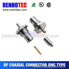 RG178 RG179 bulkhead crimp electrical BNC female connector