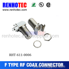 75 ohm Right Angle F type female coaxial connector for PCB mount