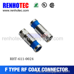 RF connector F type male crimp connector for cable RG6 RG11