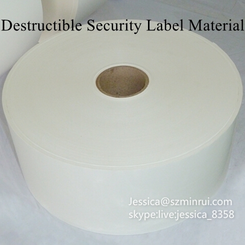 Custom Die Cut Vinyl Adhesive Paper Rolls Destructible Vinyl Security Label Eggshell Paper Sticker Material