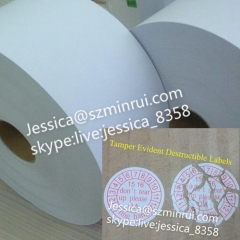 Custom Destructible Security Vinyl Label Paper Tamper Evident Adhesive Vinyl Roll Eggshell Sticker Paper Material
