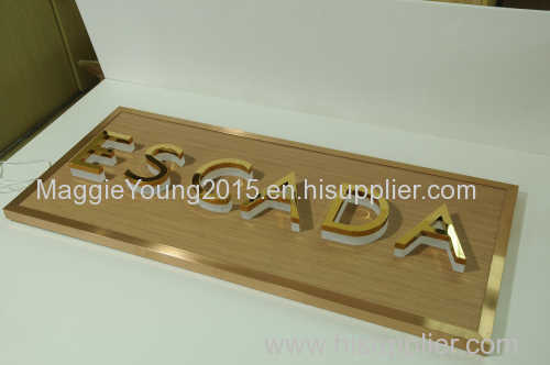 Advertising words/ Advertising letters :combination of mirrored steel and acrylic organic plate