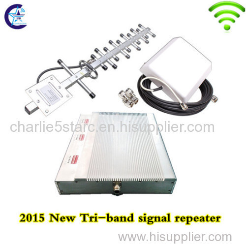 2015 new design hot sale pico tri band signal repeater gsm dcs wcdma mobile repeater for 2g 3g 4g