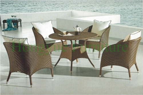 Rattan outdoor dining set furniture patio dining table chair set