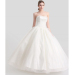 ALBIZIA Ivory Tulle Strapless Applique Beads Ankle Length Ball Gown A-Line Wedding Dresses