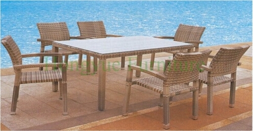 Yellow color rattan dining sets ashley furniture supplier