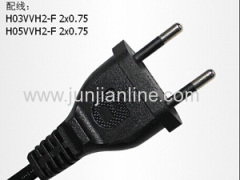Factory direct 2 pin power cord Brazil 10A 250V