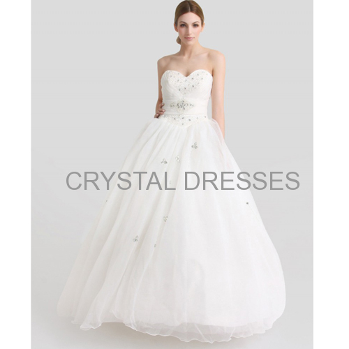 ALBIZIA High Quality Beading Sweetheart Applique A-line Organza Floor length Wedding Dresses