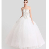 ALBIZIA high quality Beading Ivory Strapless Tulle A Line Wedding Gowns Floor length Flouncing Bridal Wedding Dresses