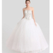 ALBIZIA Beading Ivory Strapless Tulle A Line Floor length Bridal Wedding Dresses