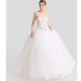 ALBIZIA Beading Ivory Strapless Tulle A Line Floor length Bridal Wedding Dresses