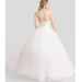 ALBIZIA Beading Ivory Strapless Tulle A Line Floor length Bridal Wedding Dresses