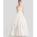 ALBIZIA Beading Ivory Strapless Crystal A-line Satin Long Wedding Dresses