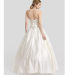 ALBIZIA Beading Ivory Strapless Crystal A-line Satin Long Wedding Dresses