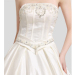 ALBIZIA Beading Ivory Strapless Crystal A-line Satin Long Wedding Dresses