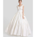 ALBIZIA Ivory Bateau Applique Floor-length A Line Wedding Dresses With Bows