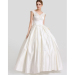 ALBIZIA Ivory Bateau Applique Floor-length A Line Wedding Dresses With Bows