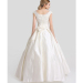 ALBIZIA Ivory Bateau Applique Floor-length A Line Wedding Dresses With Bows