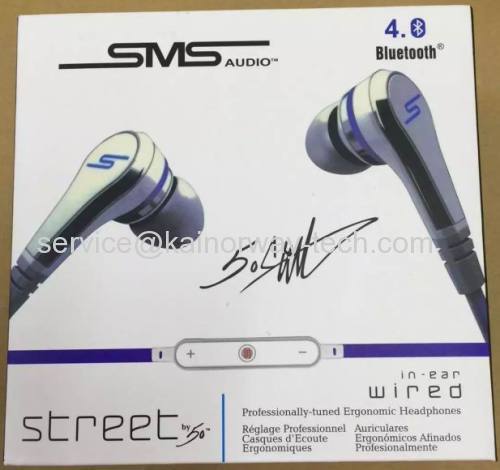 2015 SMS Audio Street by 50 In-Ear Bluetooth Headphones with Microphone and Volume Control