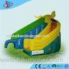 Green Curved Funny Inflatable Dry Slides For Children Parks PVC