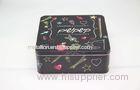 Middle Black Gift Square Tin Cans Packaging For Children FDA ROHS