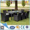 Handmade Wicker Dining Set 7pcs With Parasol Hole Outdoor Furnitures for Home