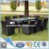 Handmade Wicker Dining Set 7pcs With Parasol Hole Outdoor Furnitures for Home