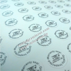 Custom 10mm Round Logo Printed Quality Inspected Destructible Breakable Warranty Seal Stickers