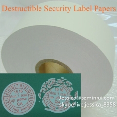 Custom Fragile Non-removable Sticker Paper Tamper Evident Anti-theft Adhesive Destructive Sticker Material Rolls