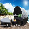 Waterproof New Wicker Outdoor Furnitures Day Bed Sun Lounge Setting Round Black Rattan Set