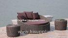 Sun Lounge Couch Round Rattan Daybed Table Setting for Outside use
