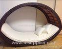 Removable Canopy Sofa Rattan Outdoor Furnitures / Garden Lounge Rattan