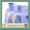 Flower Design Printing PVC Transparent Film Dining Table Cloth For Household Blue