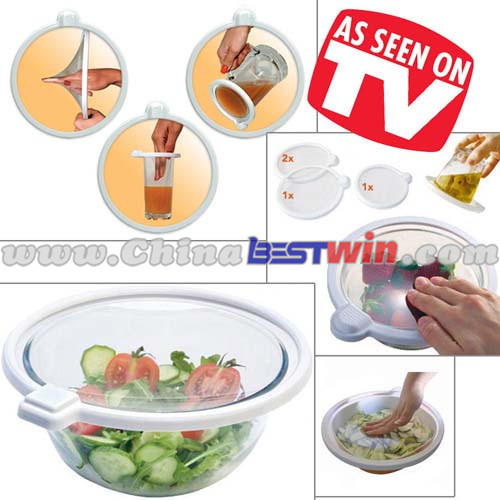 VACCUM BOWL LID FOOD PERESERVATIVE FLIM 4PCS AS SEEN ON TV