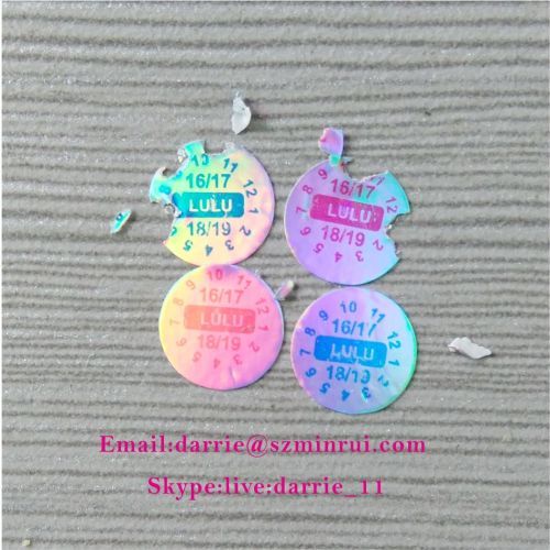The top manufacturer of self-adhesive destructible label in China custom glossy shiney metallic warranty screw label