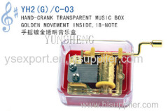 Yunsheng Handcrank Musical Movement Transparent Music Box