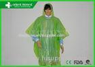 PE Colored Disposable Rain Poncho One Size Fit All With Hood